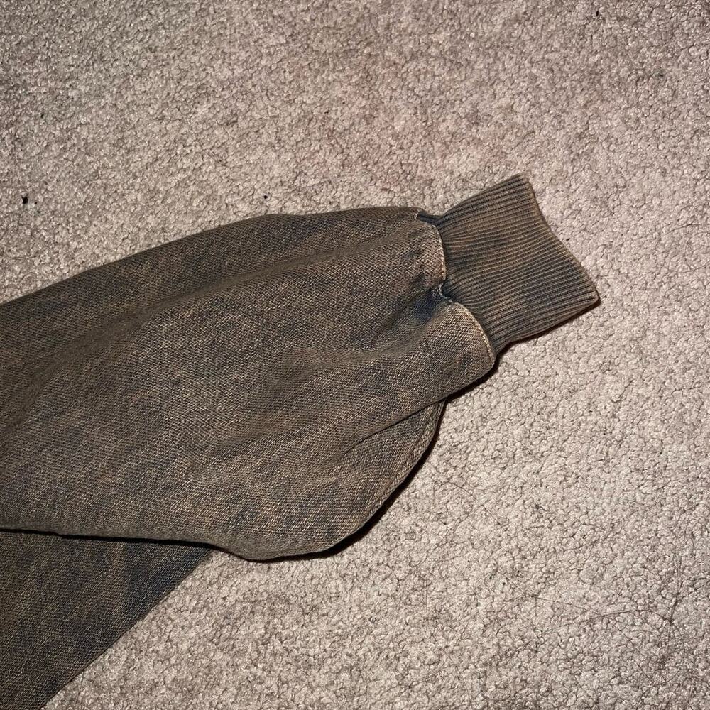 New ZARA Acid Washed Denim Cropped Sweatshirt size S - Picture 3 of 7